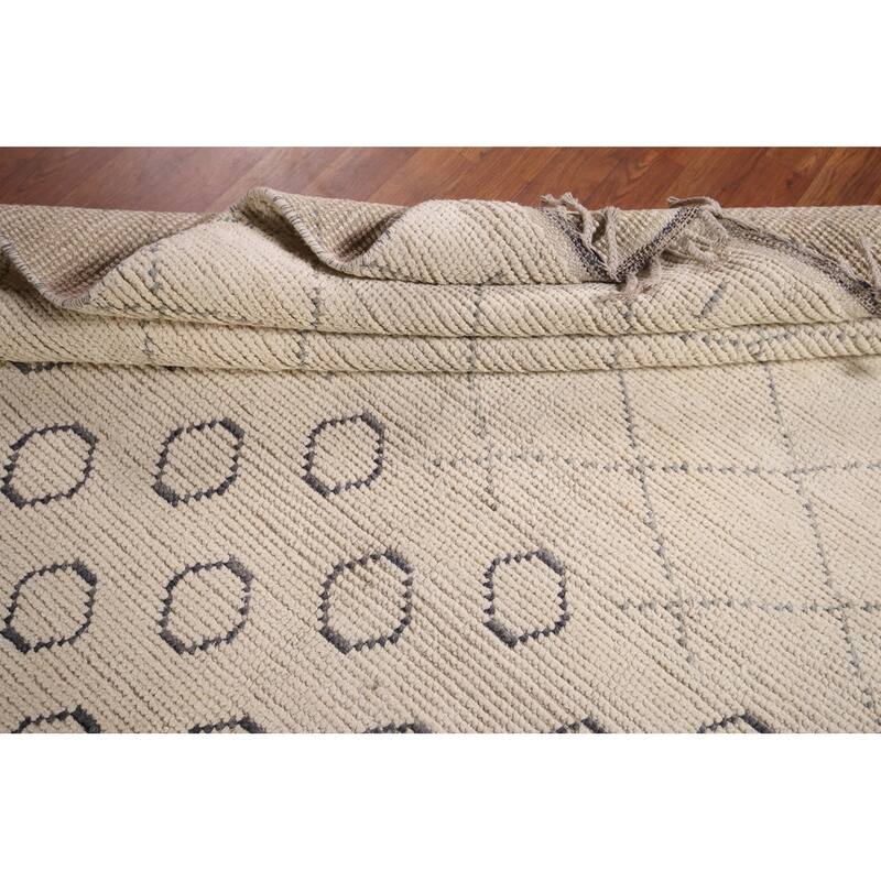 All-Over Trellis Moroccan Modern Area Rug Handmade Wool Carpet - 7'0"x 10'10"