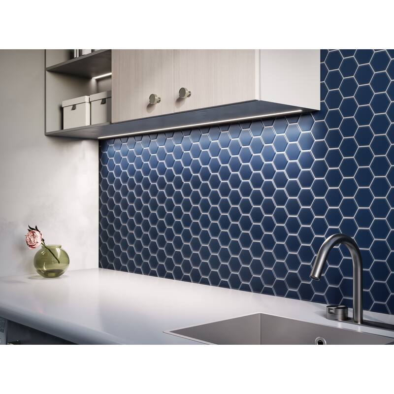 3" Beehive 10.25 in. x 11.75 in. Hexagon Glass Mesh-Mounted Mosaic Tile