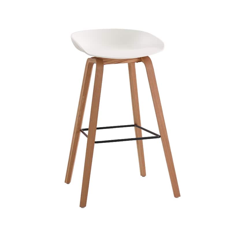 MOS Modern Industrial Molded Bucket Seat Counter Stool - White - Counter Height