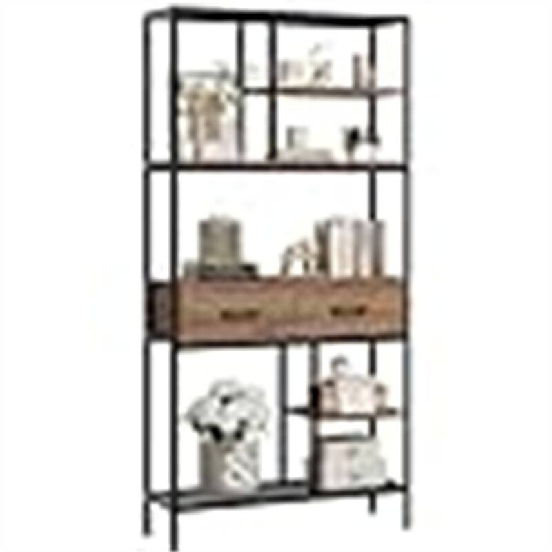 Tall Bookcase with Storage - 11.8"D x 35.4"W x 70.9"H