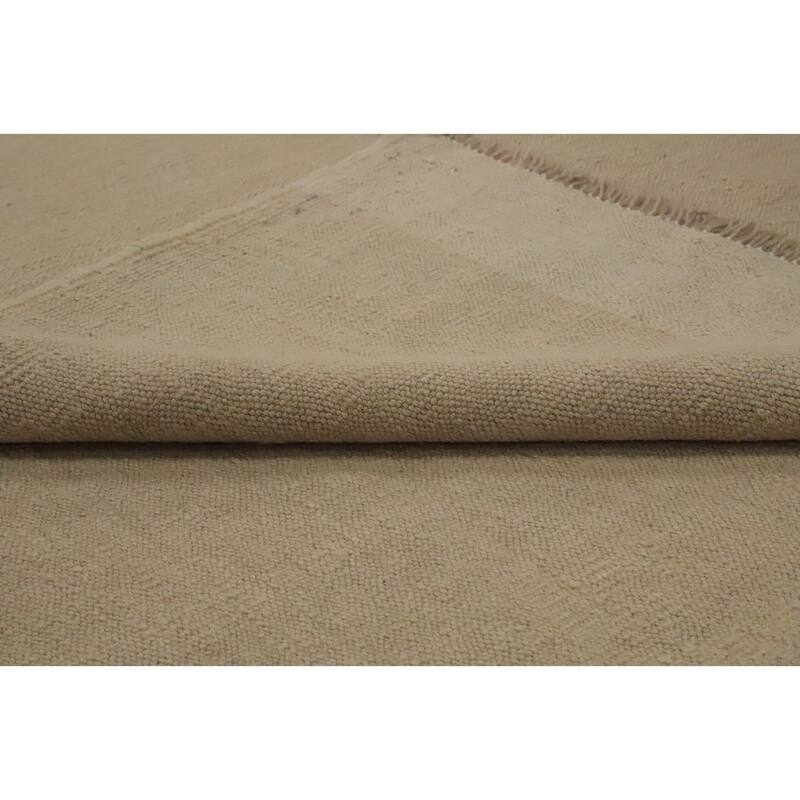 Hand Woven Oriental 100% Wool Carpet Southwestern Modern Beige & Ivories Kilim Area Rug - 9' 9'' X 7' 10''