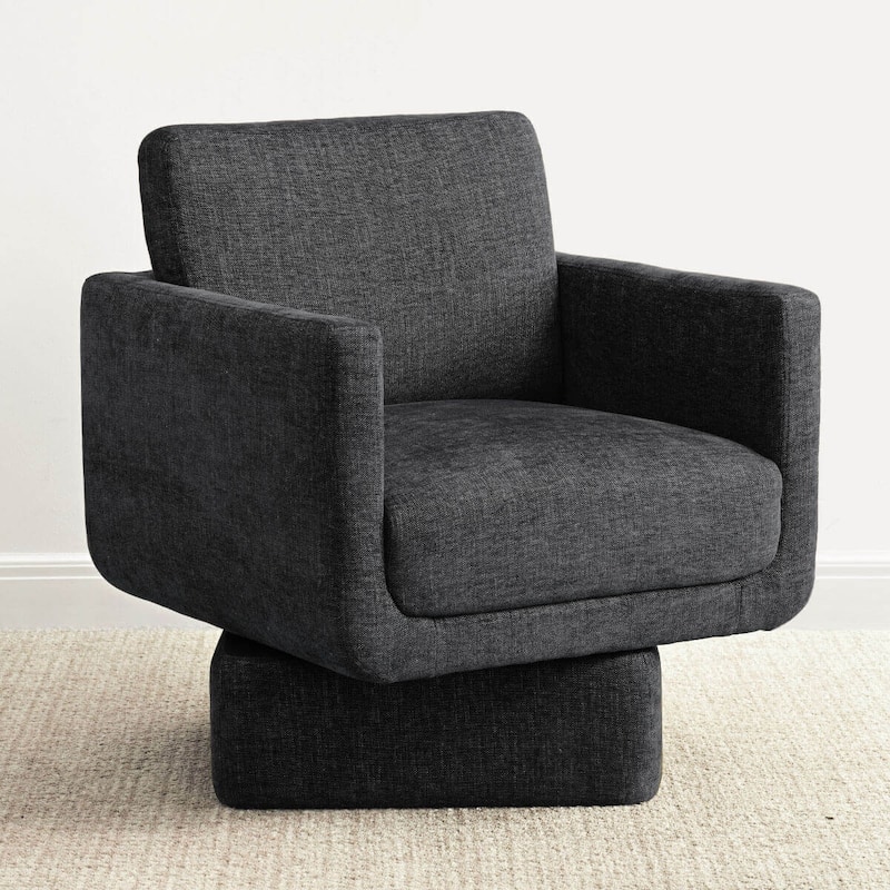 Upholstered Swivel Barrel Accent Chair(Set of 2)