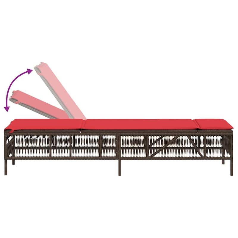 vidaXL Sun Loungers with Cushions Outdoor Chaise Lounge 2 Pcs Poly Rattan