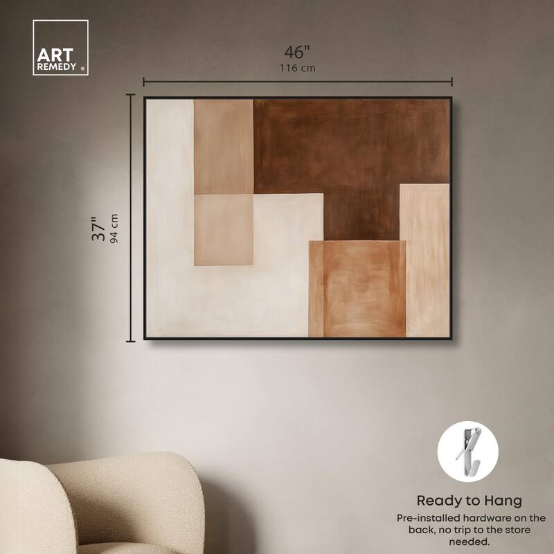 Cream and Brown Panels II Canvas by Art Remedy