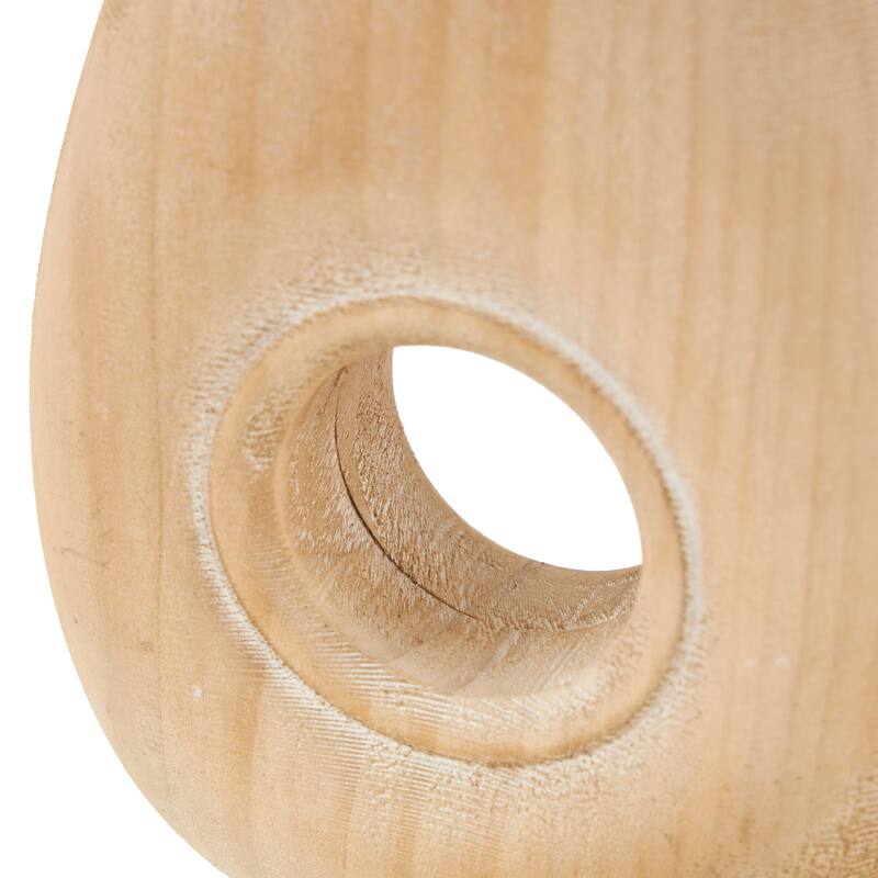Brown Wood Teardrop Decorative Vase with Cutout Center (Set of 2)