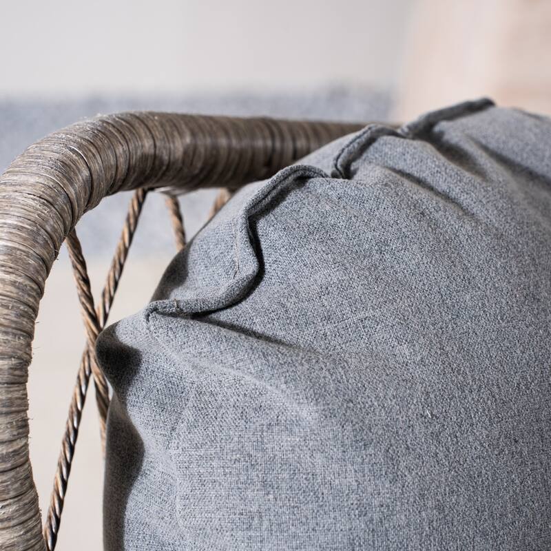 35.83" Outdoor Rocking Chair with Padded Cushion