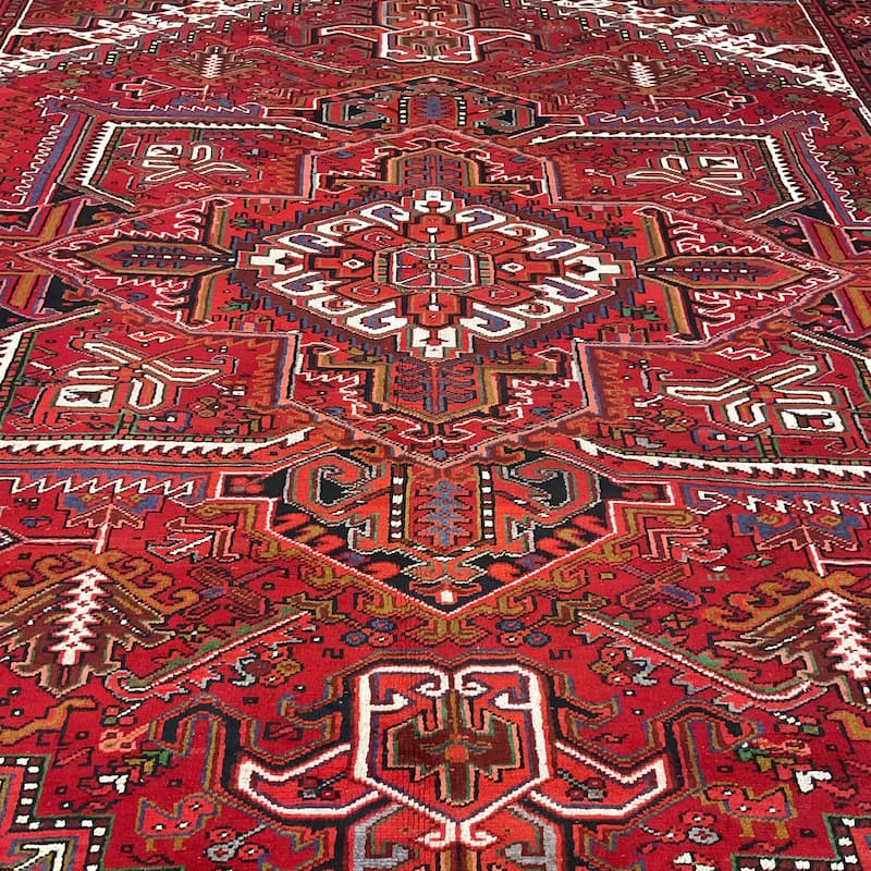 HERAT ORIENTAL Handmade Fine Persian Heriz Wool Rug - 9'9" x 13'