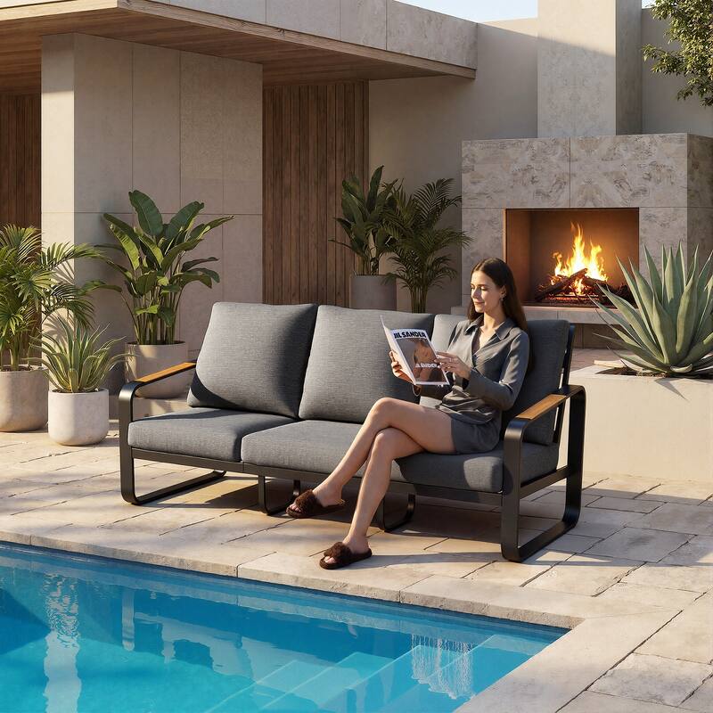 Outdoor Patio Conversation Chair, Loveseat, Sofa with Removable Cushions