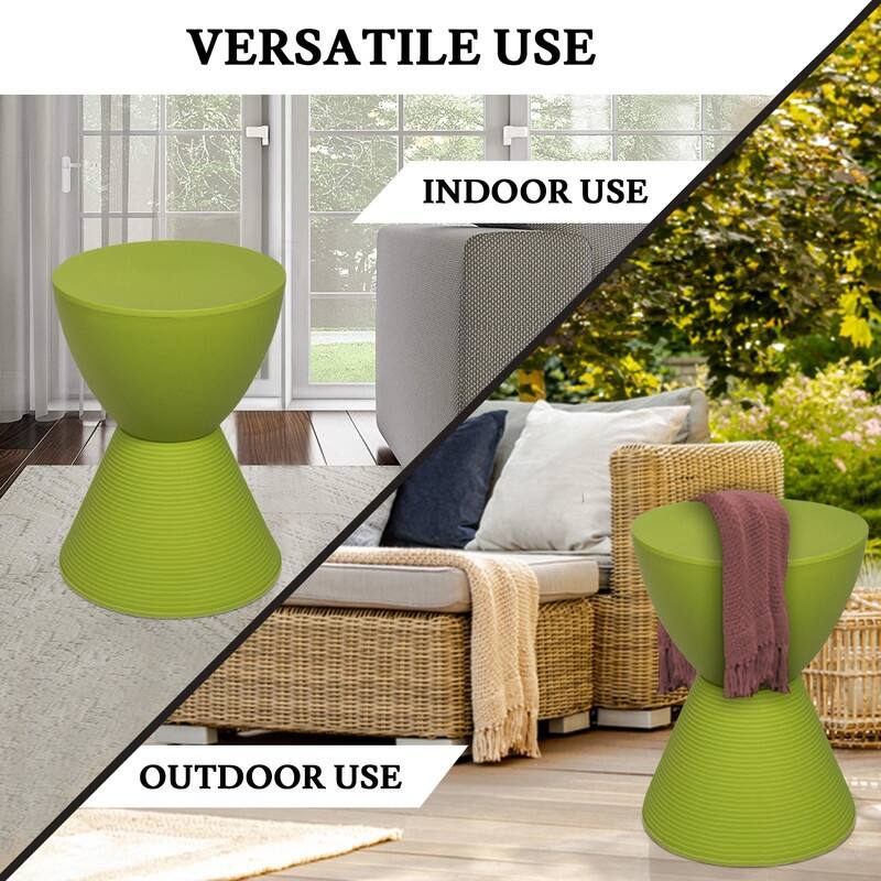 Boyd Round Side Table with Ribbed Design Base - Accent Hourglass End Table with Removable Lid for Living Room & Bedroom