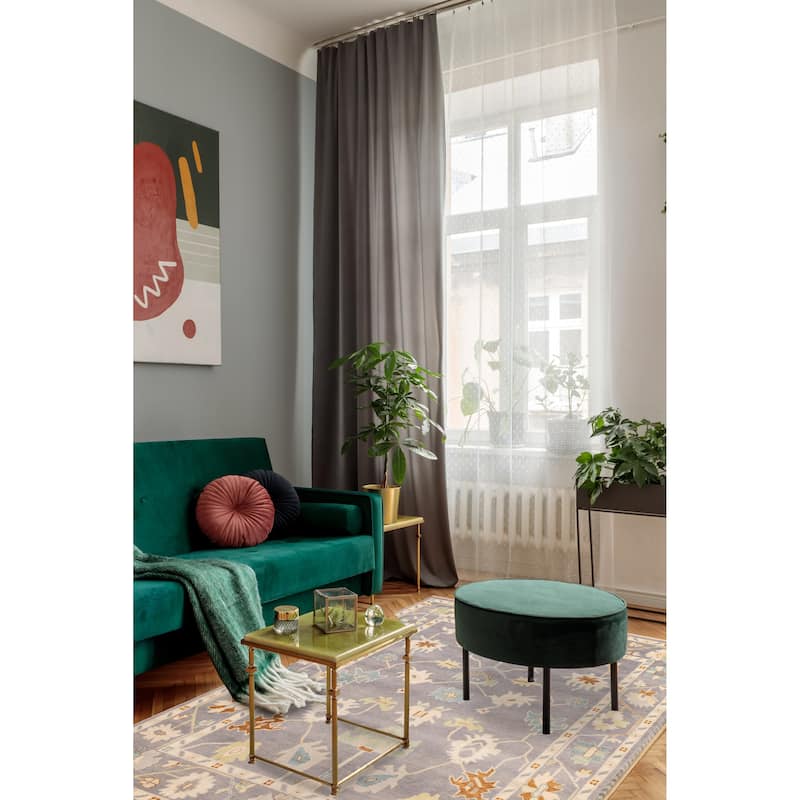 ECARPETGALLERY Hand-knotted Modern Oushak Grey Wool Rug - 7'11 x 9'11