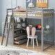 preview thumbnail 10 of 14, Twin Size Loft Bed with Desk and Shelves, Two Built-in Drawers