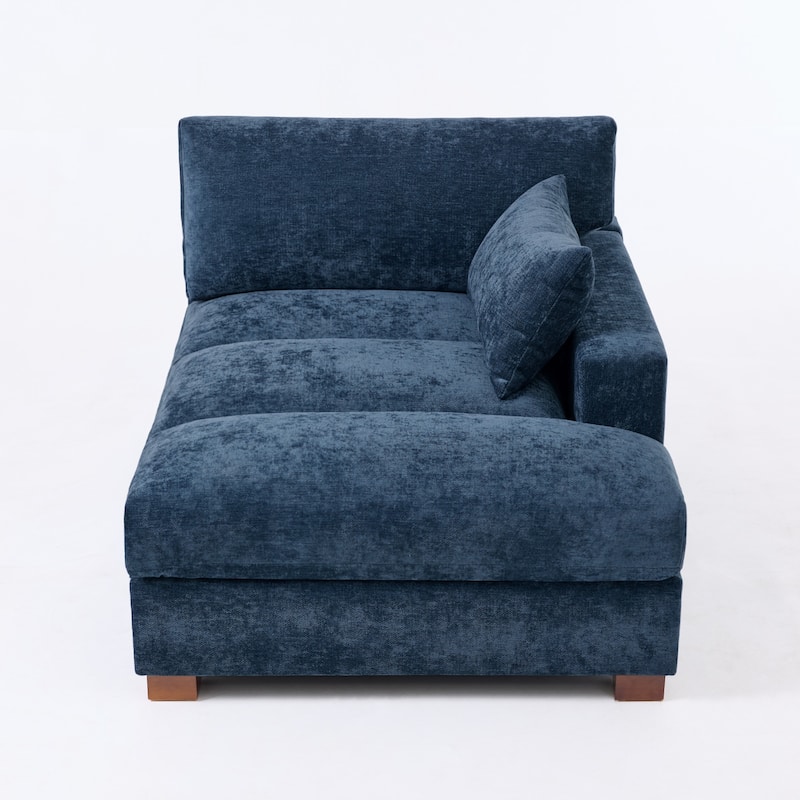 42"W Chenille Upholstered Chaise Lounge