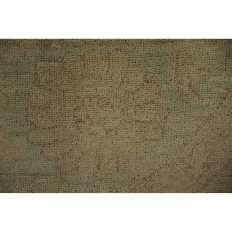 Hand Knotted Oriental 100% Wool Carpet Traditional Floral Green Peshawar Area Rug - 4' 10'' X 4' 11''