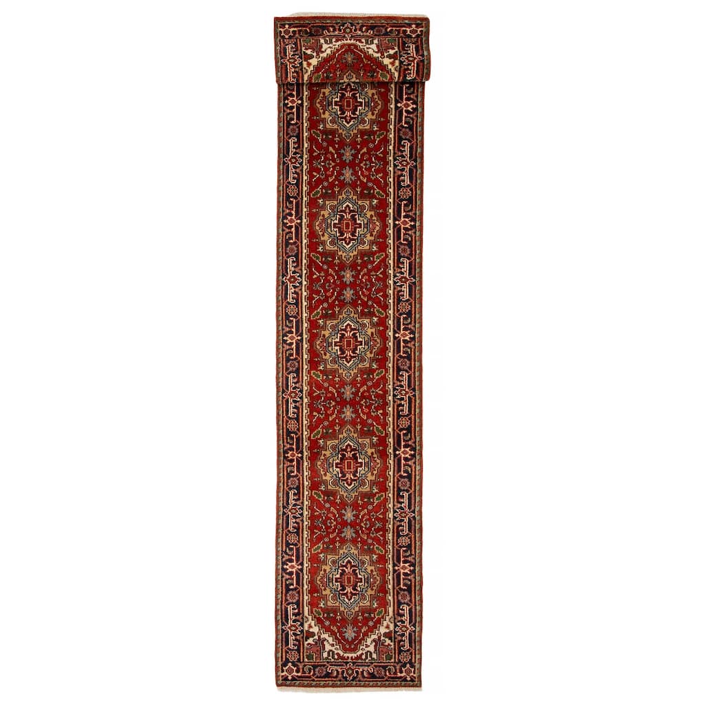 ECARPETGALLERY Hand-knotted Serapi Heritage Red Wool Rug - 2'6 x 24'1