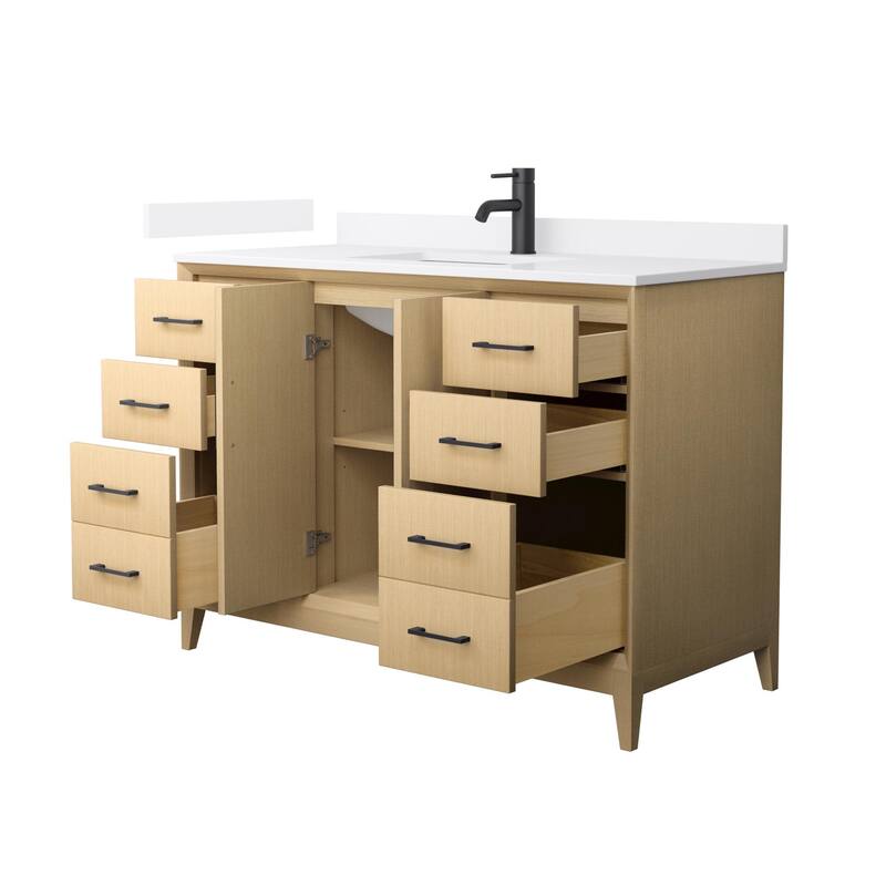 Wyndham Collection WCH7575-48S-QTZ-UNSMXX Janna 48" Free Standing