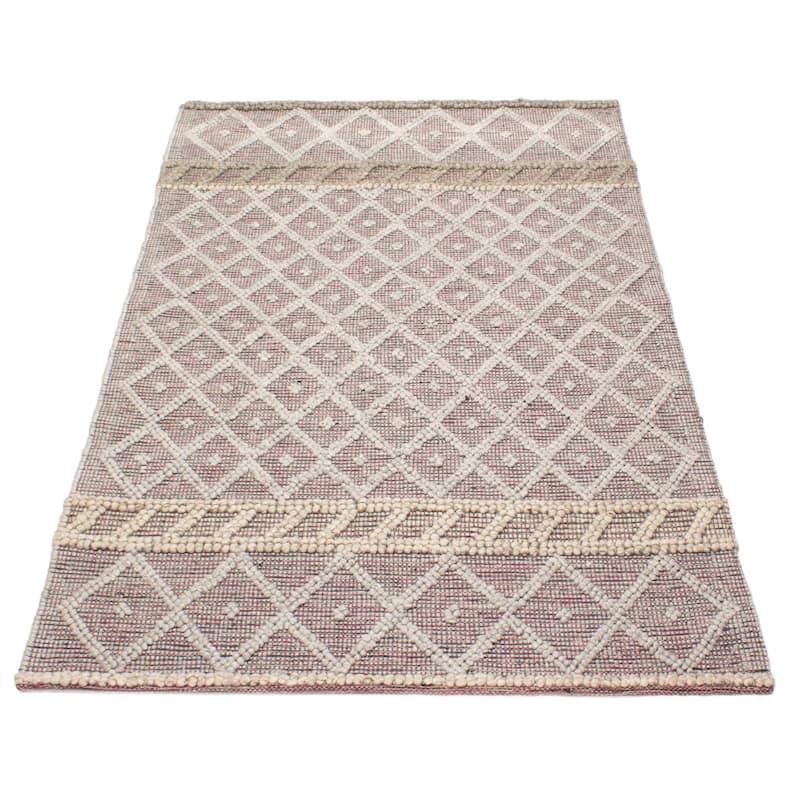 ECARPETGALLERY Braid weave Sienna Grey Wool Rug - 5'0 x 8'2