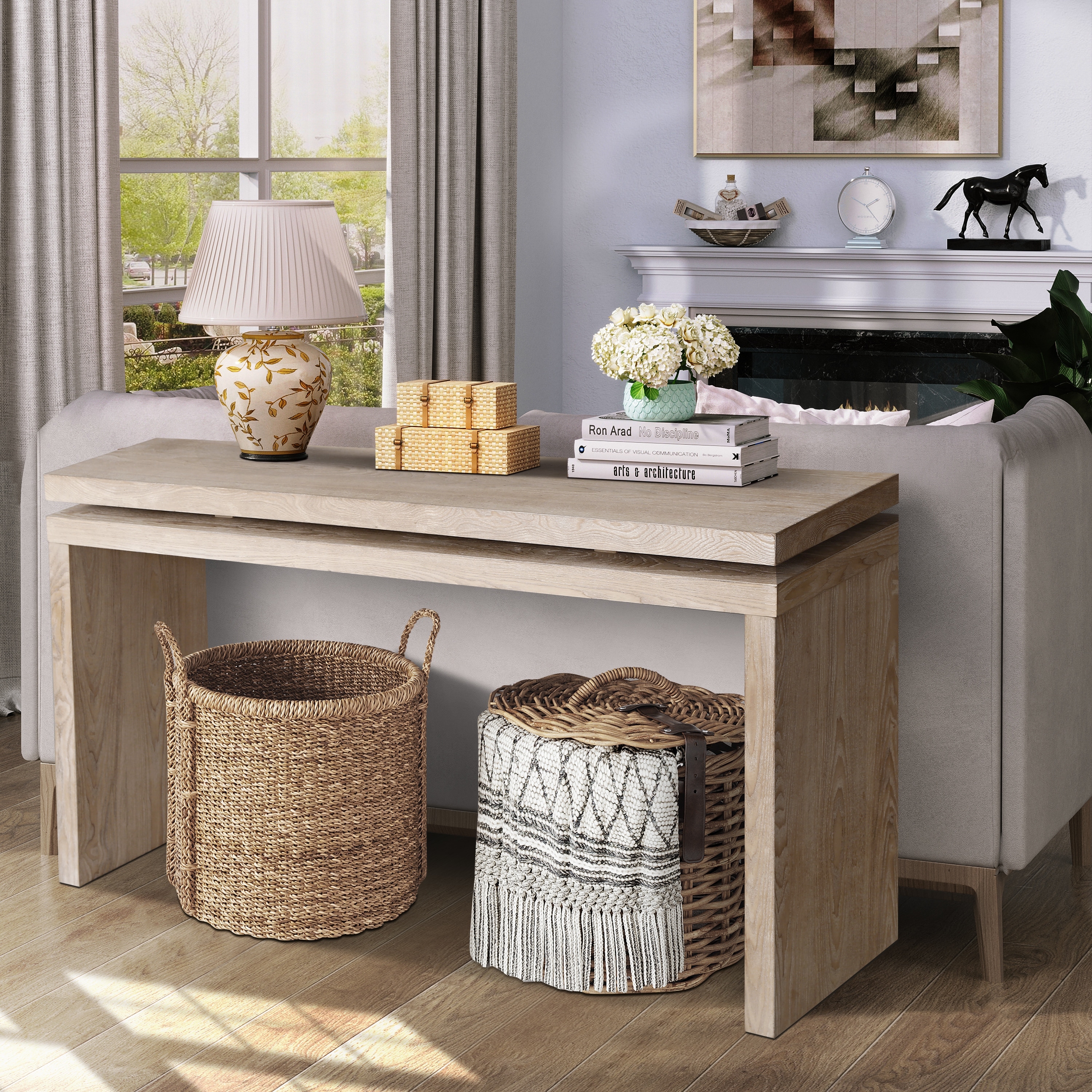 Farmhouse Console Table Entryway Table for Living Room, Coffee Table Side Table Hallway Table Sofa Table