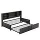 preview thumbnail 19 of 28, Metal Twin Size Daybed w/Twin Size Trundle, Storage Shelves, USB Ports