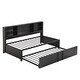 preview thumbnail 4 of 19, Twin Size Daybed with Trundle, Metal Captain Bed Frame with Storage Shelves & USB Ports for Small Space, No Box Spring Needed