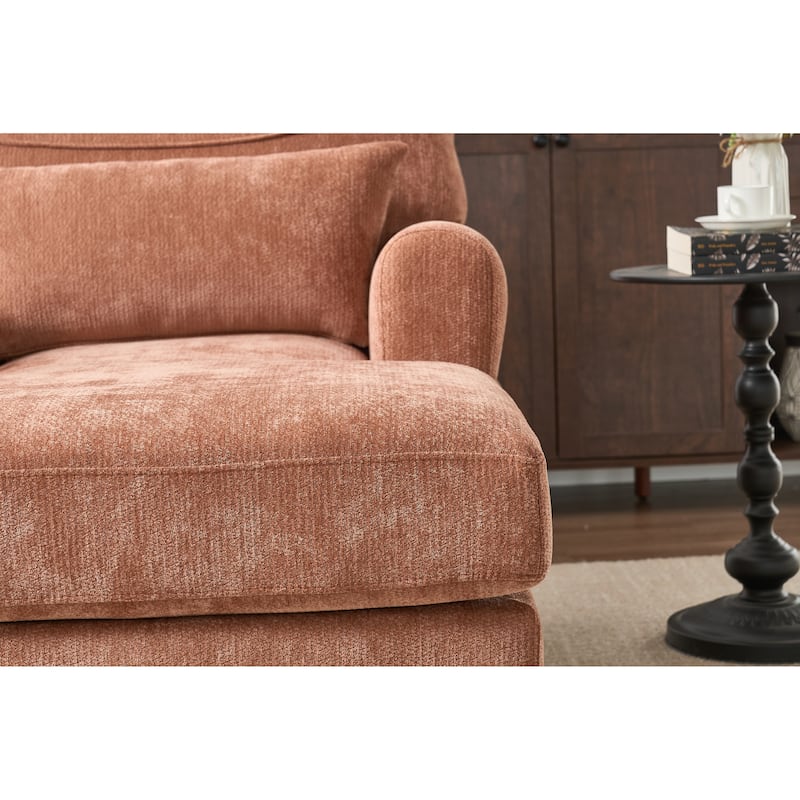GDFStudio - Marcelline Chaise Lounge Recliner with Solid Wood Frame and Cushion