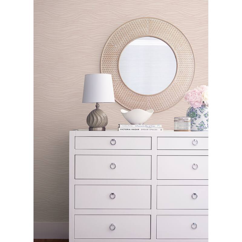 A-Street Prints Galyn Rose Gold Pearlescent Wave Wallpaper