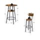 preview thumbnail 39 of 37, New Style Bar Table Set with Bar Stools PU Soft Seat with Backrest and Footrest ,1 Wooden Table(Set of 3 or Set of 5)