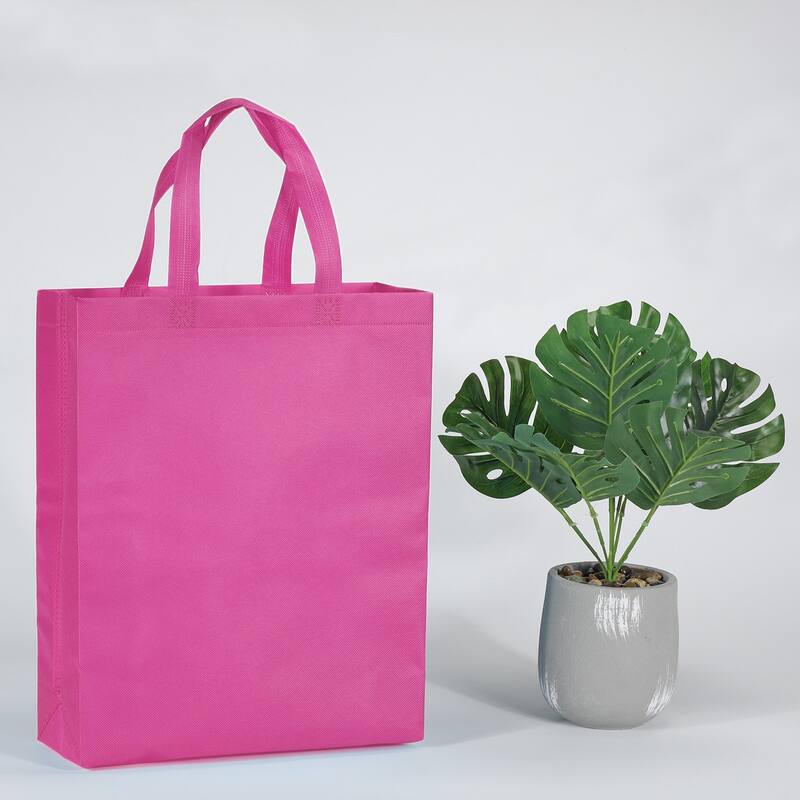 38x30cm Reusable Gift Bags 10Pcs Non-Woven Grocery Tote Bag for Travel