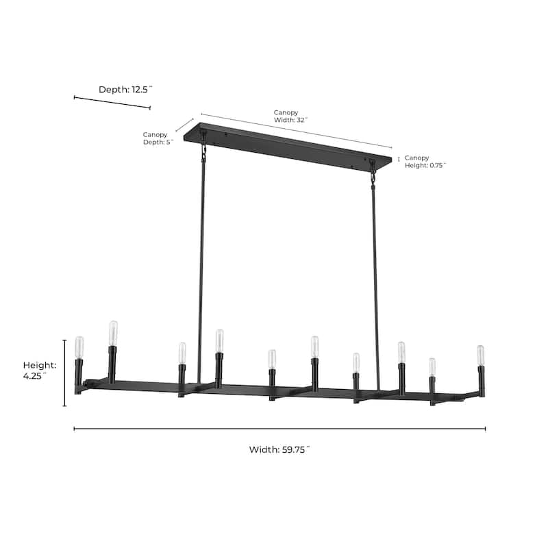 Daxley Chandelier Ceiling Light - Matte Black