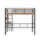 preview thumbnail 9 of 9, Full Size Metal Loft Bed with Built-in Desk,Storage Shelf and Ladder,Minimalist Design