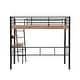 preview thumbnail 10 of 10, Space-Efficient Twin Metal Loft Bed with Built-In Desk, Black