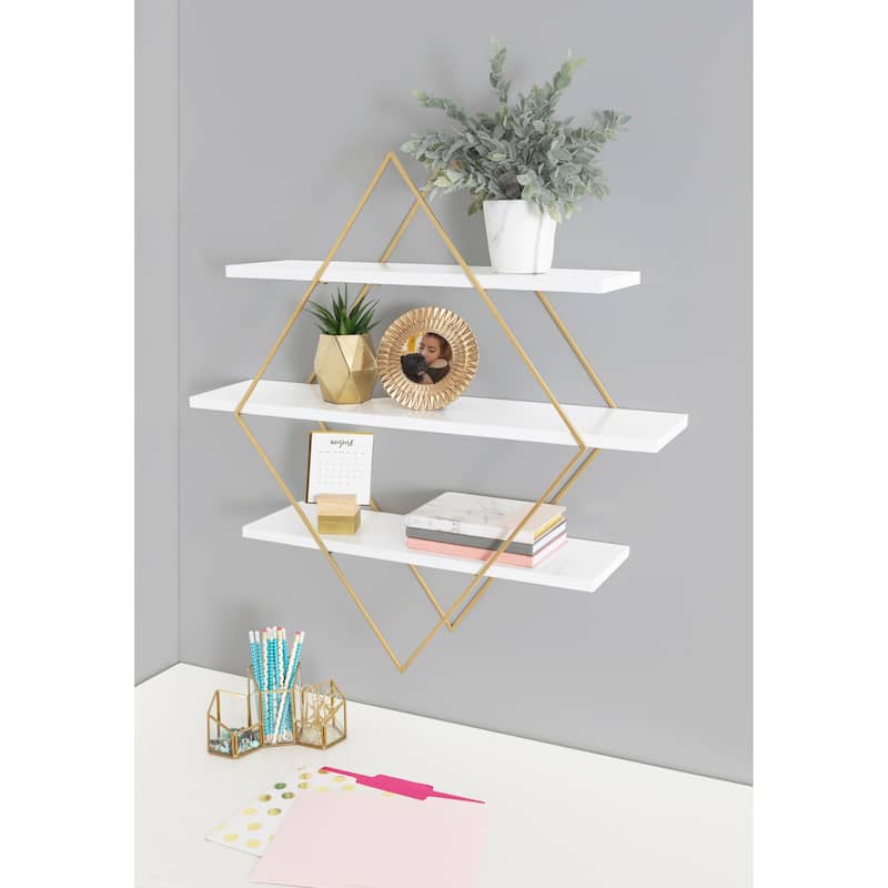 Kate and Laurel Daxton Modern Geometric Wall Shelf