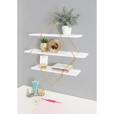 Kate and Laurel Daxton Modern Geometric Wall Shelf