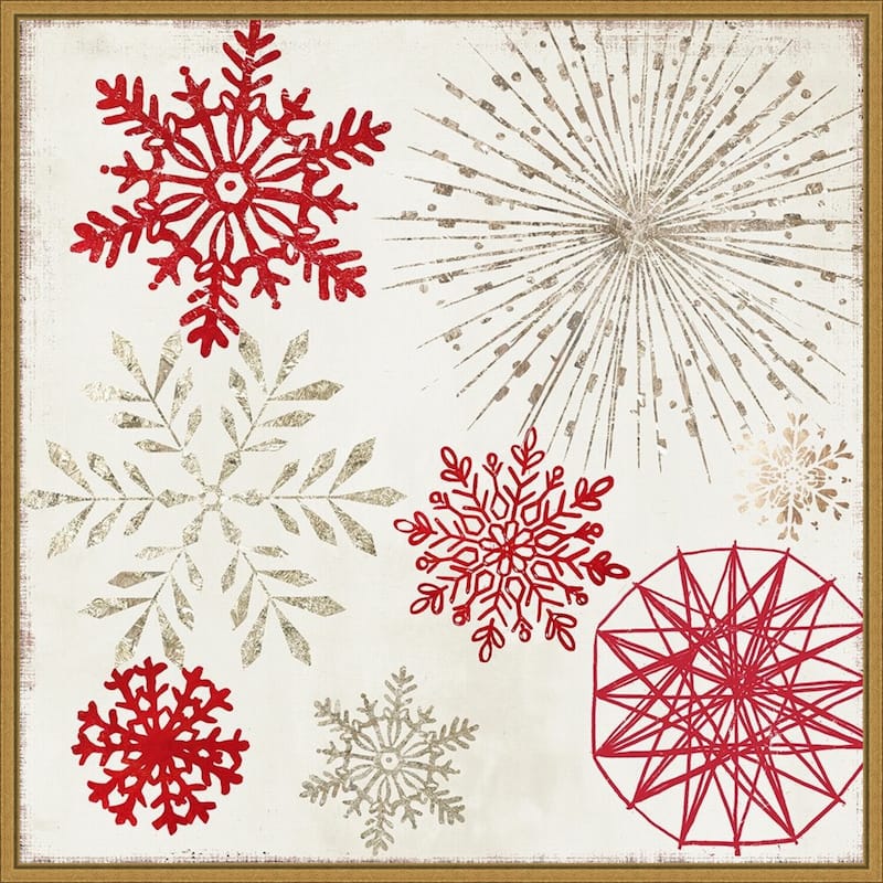 Christmas Snowflakes II by PI Studio Framed Canvas Wall Art