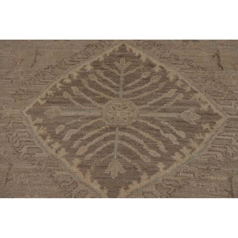 Oushak Turkish Area Rug Vegetable Dye Hand-Knotted Wool Carpet - 8'3"x 9'10"