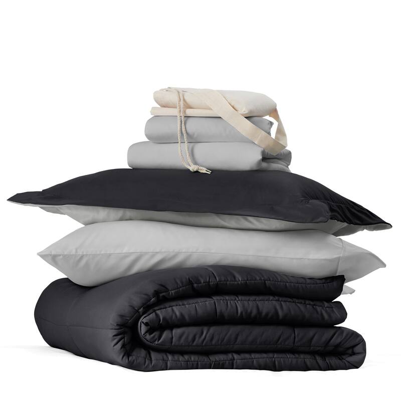 8pc Twin XL Solid Dorm Bedding Bundle