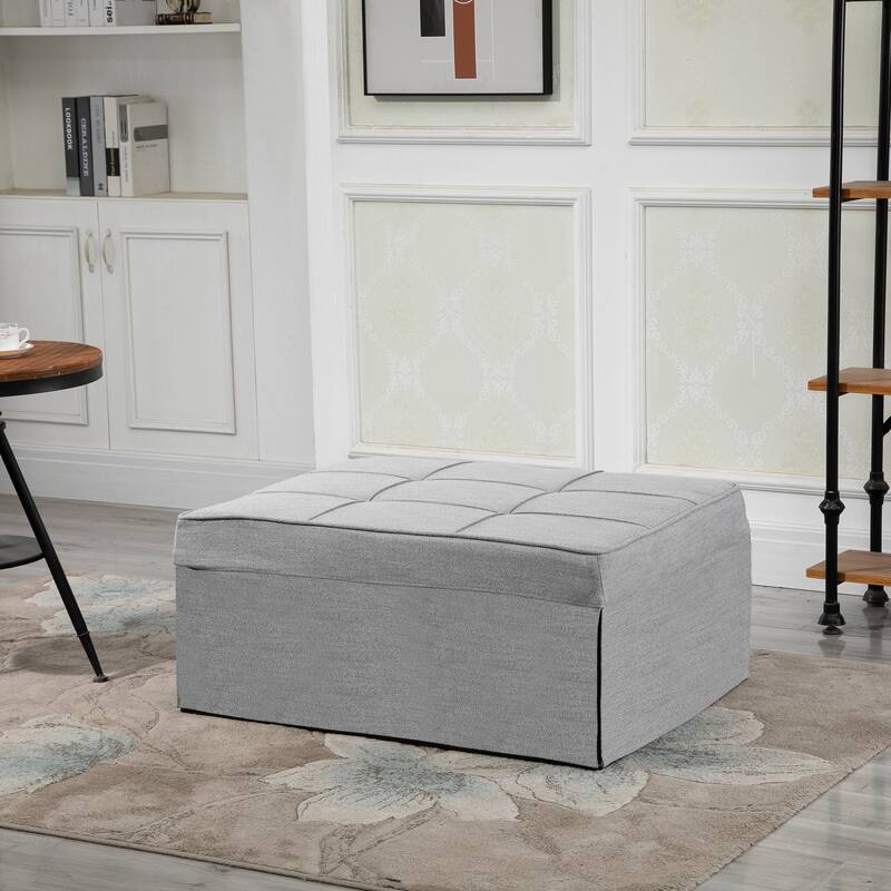 HOMCOM 4-in-1 Table/Sofa/Chair/Bed with 5-Level Adjustable Backrest, Footstool for Living Room or Bedroom