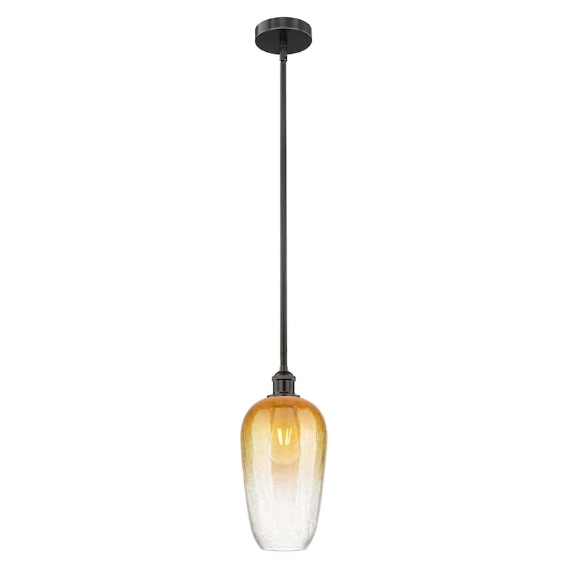 Innovations Lighting Endless Possibilities Edison - Brookhaven Flute - 1 Light 7" Stem Hung Mini Pendant - Matte Black/Amber
