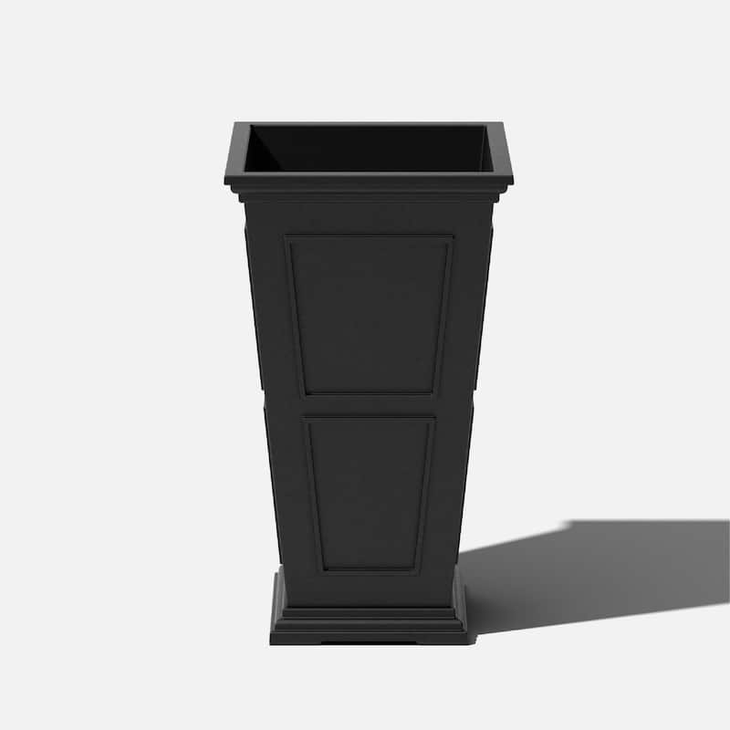 Veradek Brixton Tall 28-inch Planter - 26"H x 14.75"W x 14.75"L - Black