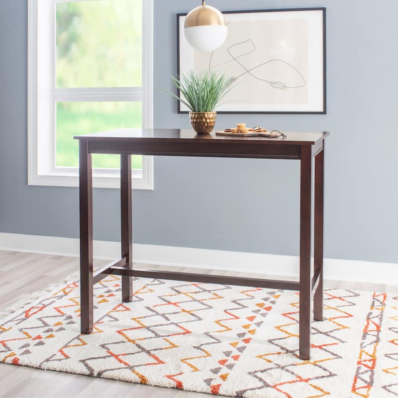 Rustic Style Rectangular Wooden Bar Table - 47.25" - Brown