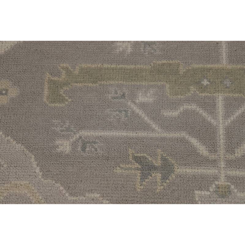 Transitional Gray Oushak Indian Area Rug Handmade Wool Carpet - 8'4" x 11'9"