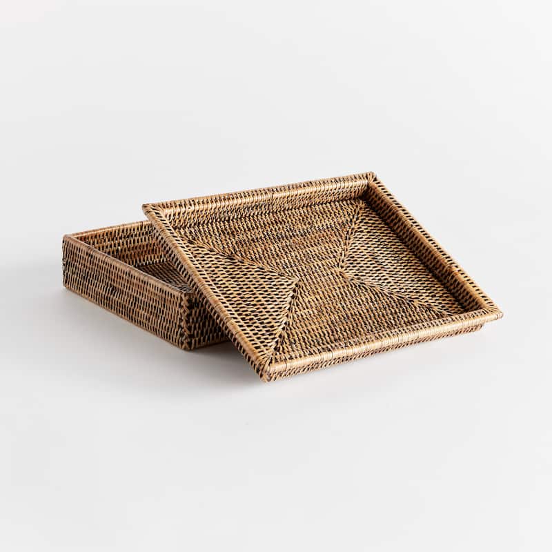 Burma Rattan Lidded Letter Box