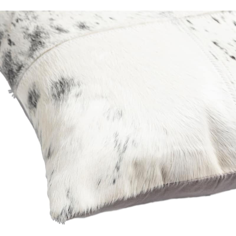 Gregery Hair on Hide Patchworked Rustic Throw Pillow