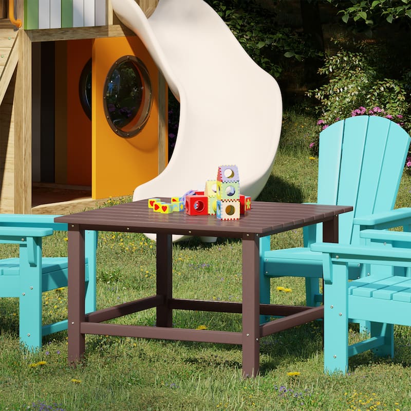 Polytrends Laguna Kids Outdoor 31" Square Poly Dining Table