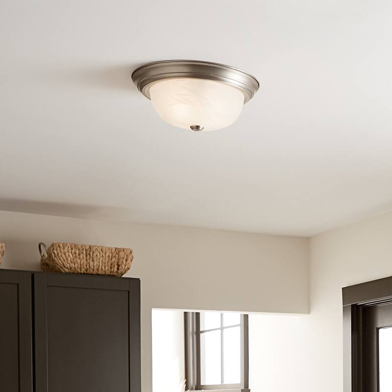 Kichler Lighting Transitional 2-light Brushed Nickel Flush Mount
