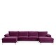 preview thumbnail 18 of 68, Modern XL Velvet Upholstery U-shaped Sectional Sofa Purple