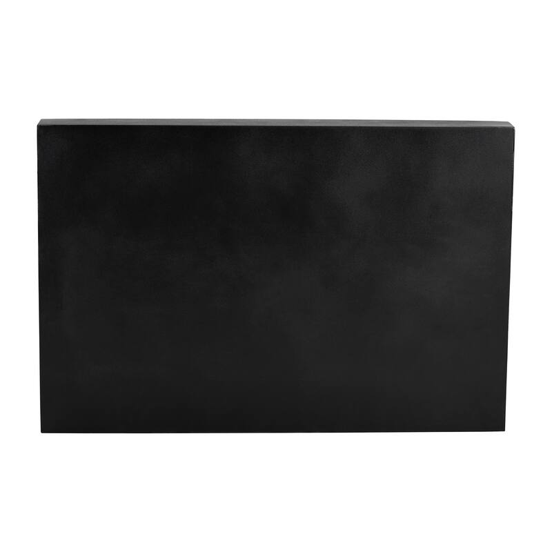 Sagebrook Home Set of 2 Nesting Serving Trays Wood/Glass 14" and 18" Rectangular Black Decorative Trays - 18" x 12" x 2"