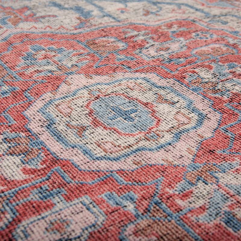 Alora Decor Antique Hand-Knotted Rust/Blue Central Medallion Rug
