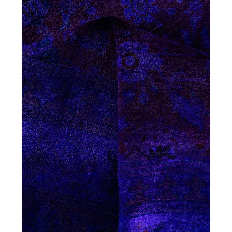 Overdyed One-of-a-Kind Hand-Knotted Area Rug - Purple - 9' 3" x 12' 2"