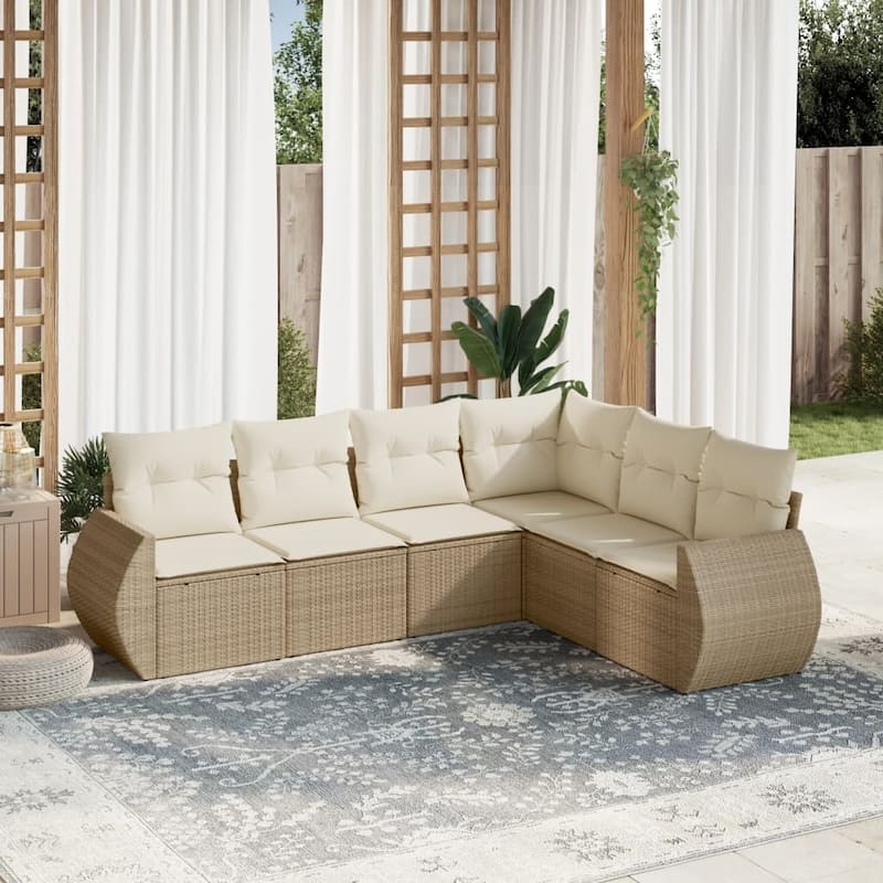 vidaXL Garden Sofa Set - Beige and cream Without table