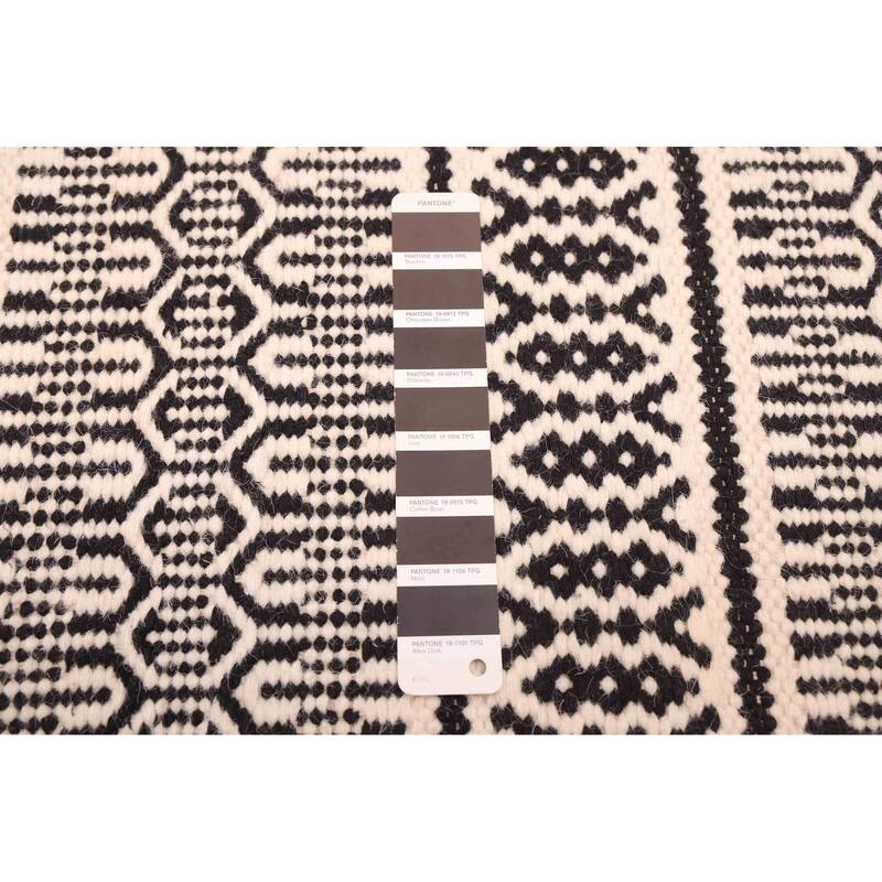 ECARPETGALLERY Flat-Weave Marrakech Cream Wool Kilim - 5'1 x 7'4